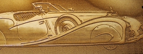 木質素材彫刻例 ベンツ320